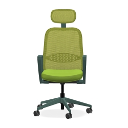 Fotel biurowy z zagłówkiem HI DRIVE zielony