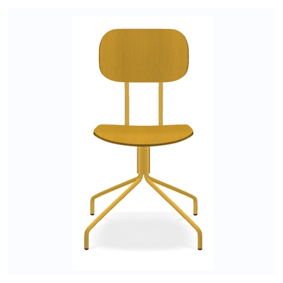 New School N1N07 - krzesło ze sklejki na krzyżaku żółte
