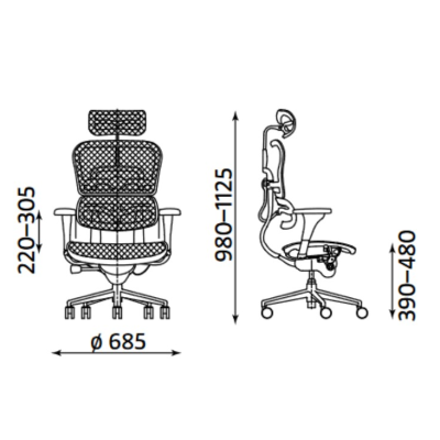 Fotel ergonomiczny ENJOY-R-HRMA - ERGOHUMAN KM11/BLACK ESH CZARNY