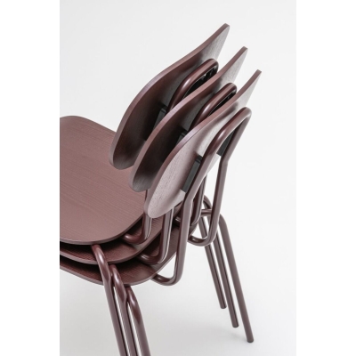 New School N1N01 - krzesło ze sklejki ceglaste