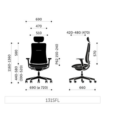 Fotel biurowy VIOLLE 131SFL - szary